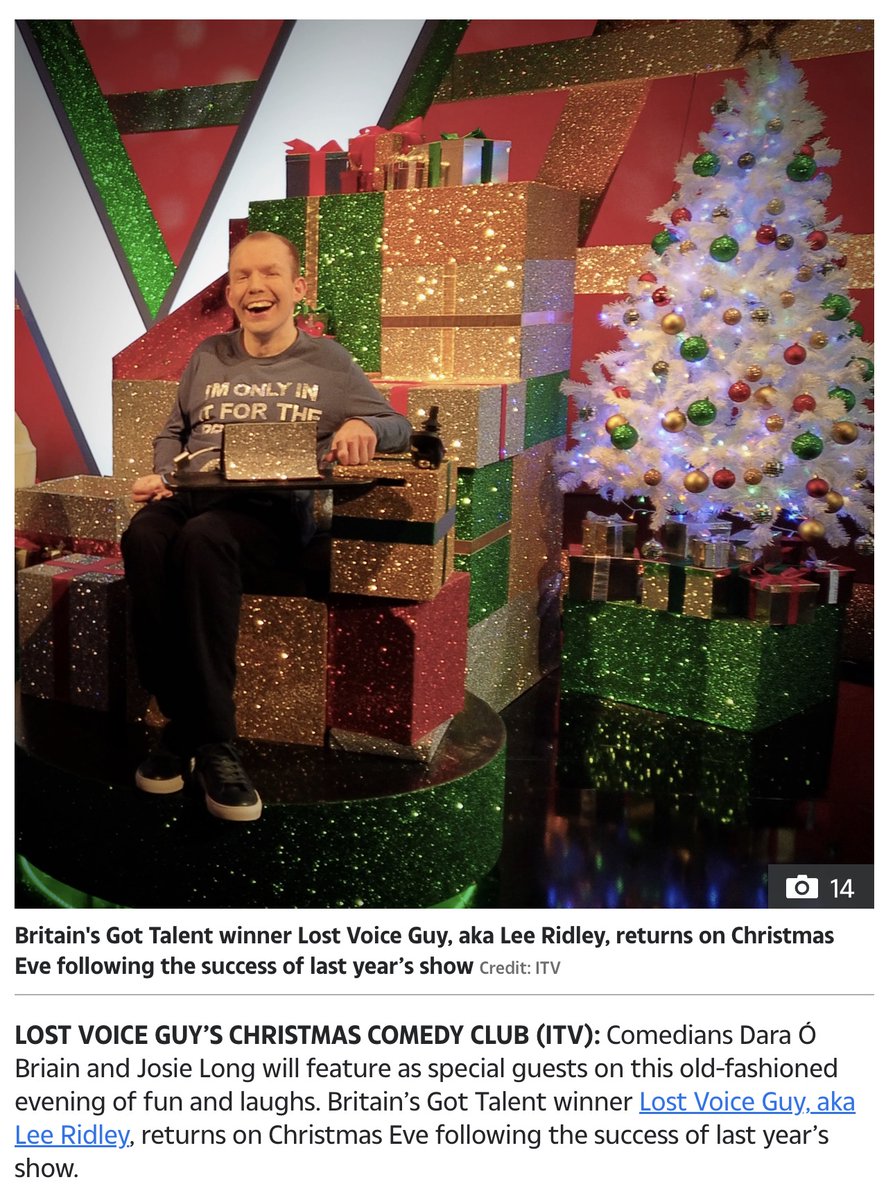 Thrilled that my Christmas Comedy Club is included in The Sun's top things to watch this Christmas. Tune in on Christmas Eve on @itv at 10.30pm for all the festive fun! Featuring @JosieLong @paulzerdin @Abandoman and @daraobriain