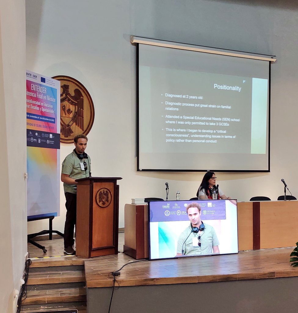 ProyEntender's tweet photo. "Comportamiento incontrolable: cuestionando las percepciones de neurodiversidad dentro de las disposiciones estatales", por Sam Grant
#ConferenciaENTENDER
#ENTENDERConference
#Neurodiversidad
#Neurodiversity
#ErasmusPlus
@proyentender
@EUErasmusPlus
@CovUni_GLEA
@CU_ReCap https://t.co/0ceWLx8Jdl