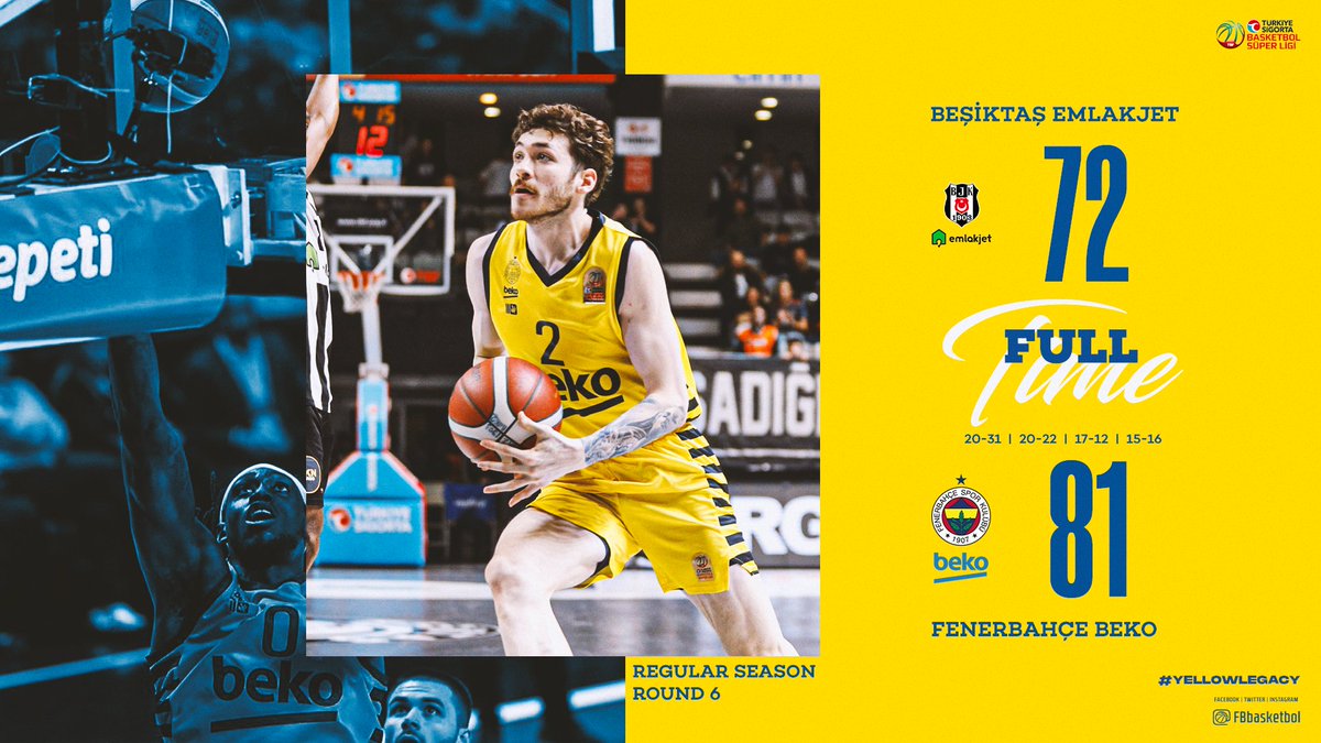 Maç Bizim! 💪

Tebrikler Fenerbahçe Beko! 👏

Maç Sonucu | Beşiktaş Emlakjet 🆚 Fenerbahçe Beko: 72-81

Skor dağılımımız: İsmet 23, Motley 19, Şehmus 13, Metecan 6, Hayes-Davis 5, Booker 5, Edwards 4, Calathes 4, Samet 2. #YellowLegacy