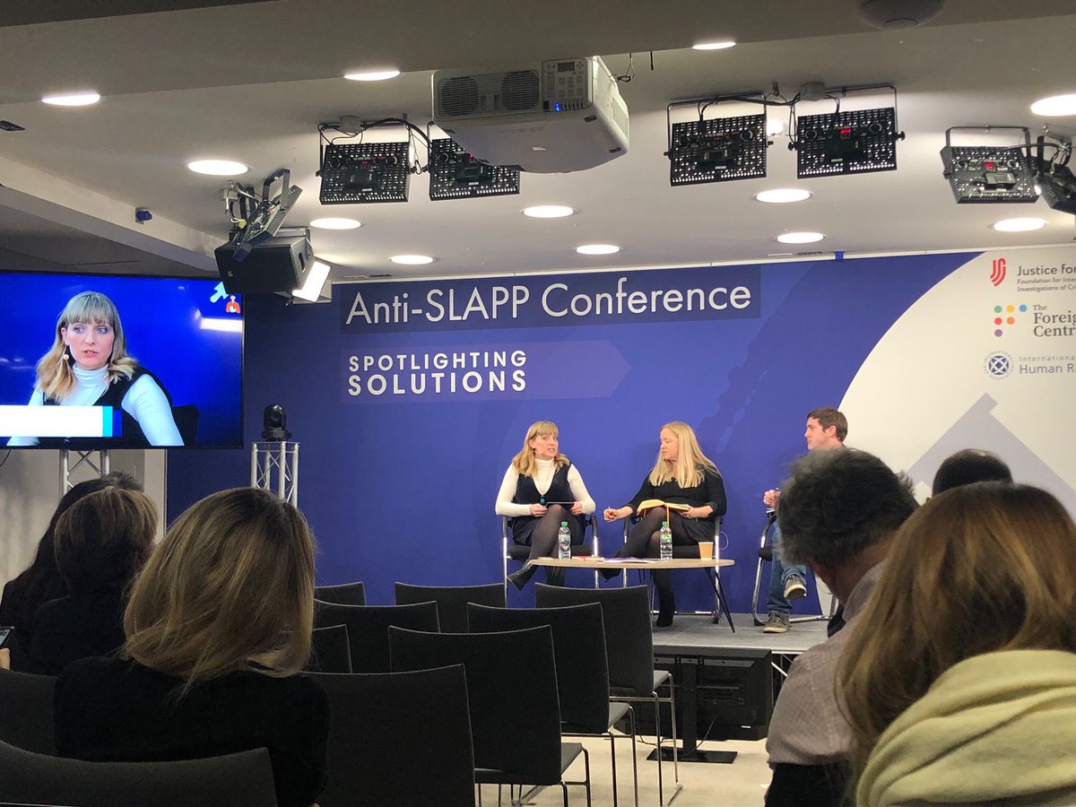 HLPMediaFreedom's tweet photo. “The High Level Panel has a series of reports on various areas of media freedom including some which pertain to SLAPPs. There are excellent recommendations from the High Level Panel that relate to the safety of journalists” - @rebecca_vincent at #SLAPPs22 https://t.co/T71kPOWDtv