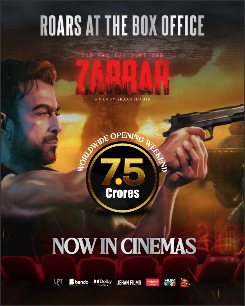 #Zarrar is unstoppable at the Global Box Office!
Watch it in a Theatre near you.

#Zarrar #ZarrarThefilm #ShaanShahid #KiranMalik #AdnanButt #NayyerEjaz #NadeemBaig #JehanFilms #November #DC #DistributionClub #IMGC #HUMFilms #Zarrar2022