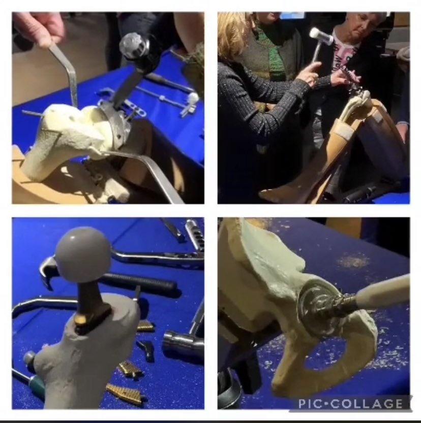 Onze collega’s Adé vd Plas en Arjen vd Paverd hebben bij het <a href="/alrijne/">Alrijne Ziekenhuis</a> de Masterclass SawBone sessie 2022 gevolgd. Een leuke bijeenkomst, waarbij orthopeden uitleg gaven over het plaatsen van een prothese en de fysiotherapeuten zelf aan de slag mochten met boor, zaag en beitel.