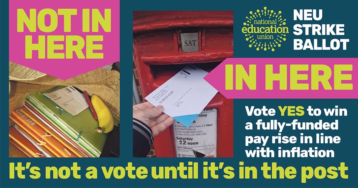 MaryWBousted's tweet image. It’s not a vote if it’s in your work bag! Post your ballot!