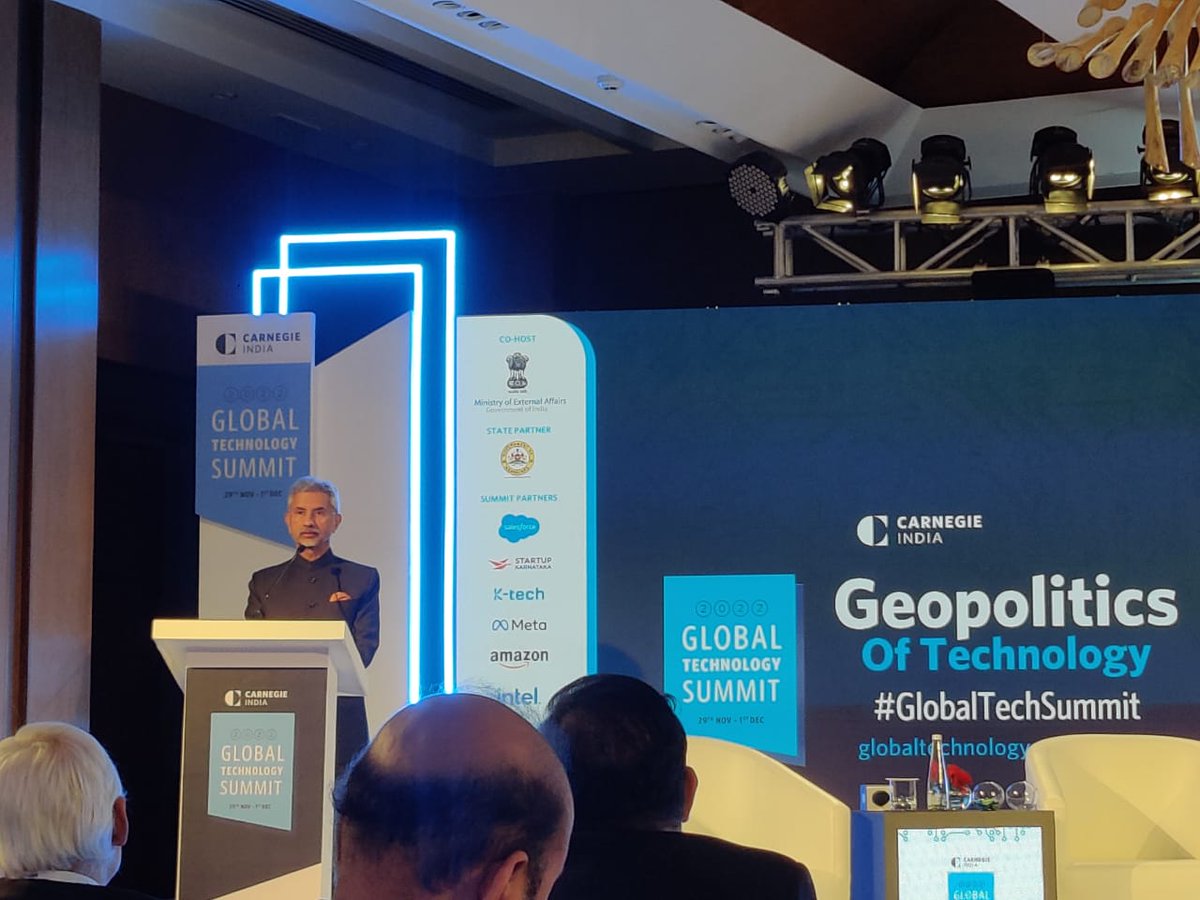 NimishaPathak1's tweet photo. "Rise of India is deeply linked to the rise of technology." - Dr. S. Jaishankar, GTS'22, New Delhi
 #globaltechsummit #CarnegieIndia #geopolitics #technology https://t.co/c3C5A0gMXi