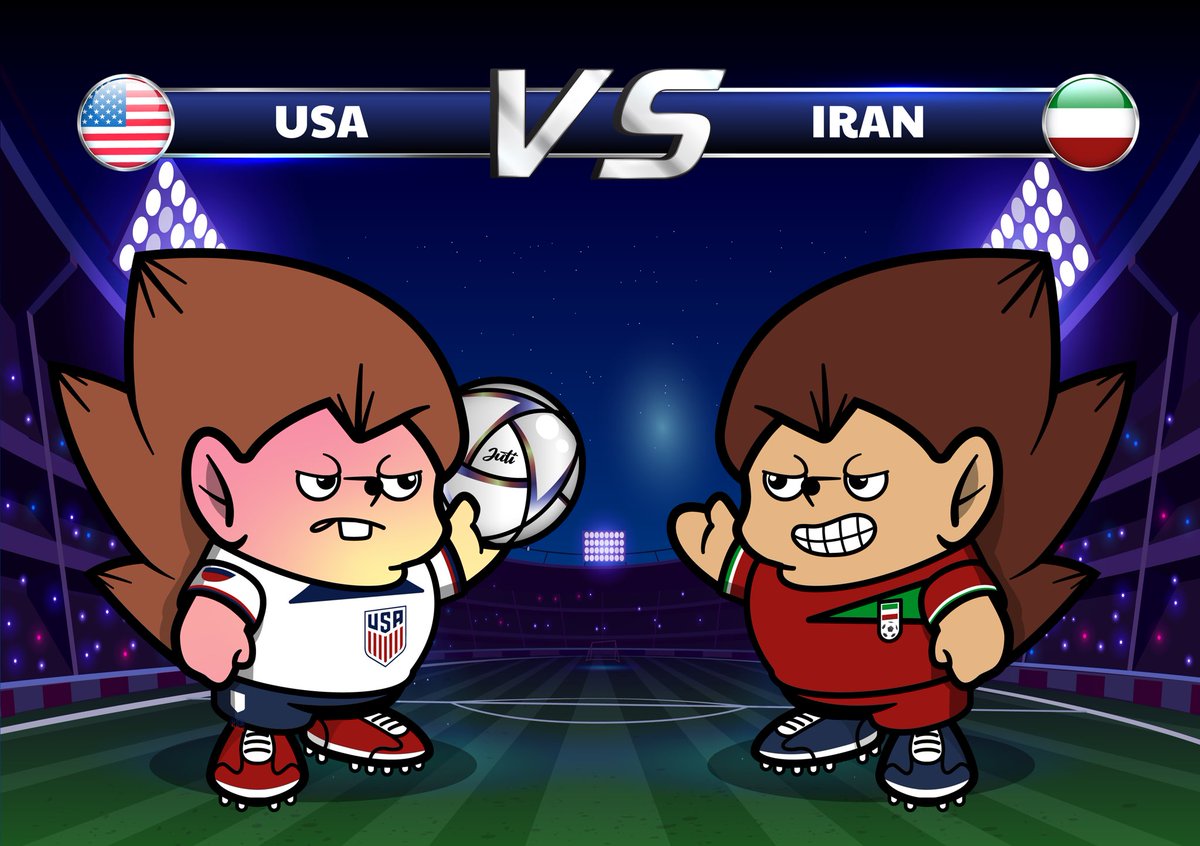 SarboniStudio's tweet photo. #NFT fam,

These two are ready to battle for the FIFA World Cup ⚽️!

IRAN vs USA

Who will move on from Group B?!

Let the games begin!🏟️

#WorldCup2022 #iran #USAvIRN #USA https://t.co/SMe8GoIArm