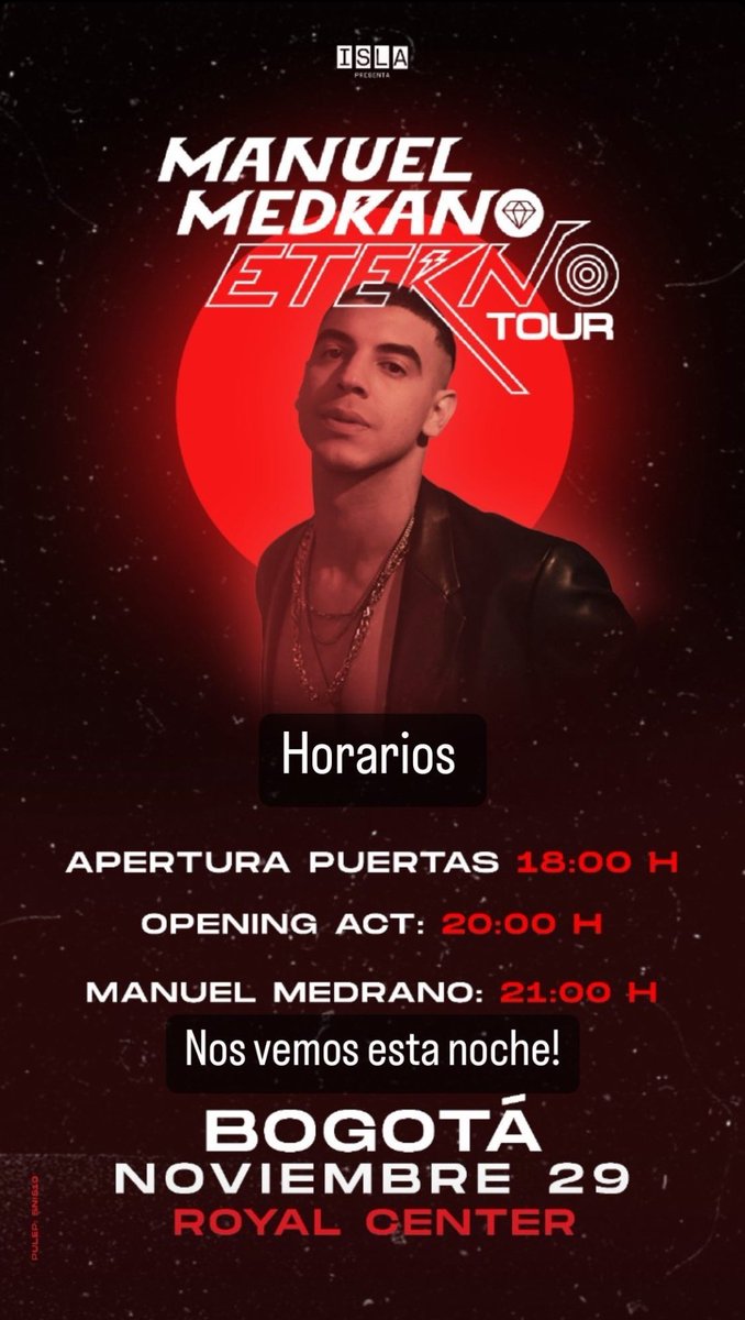 FansMMedrano's tweet photo. Recomendaciones para hoy ! #EternoTour @manuelmedrano 
Ya Casito nos vemos ⚡⚡ https://t.co/koFpviEqzs https://t.co/9bL7UpVdCB