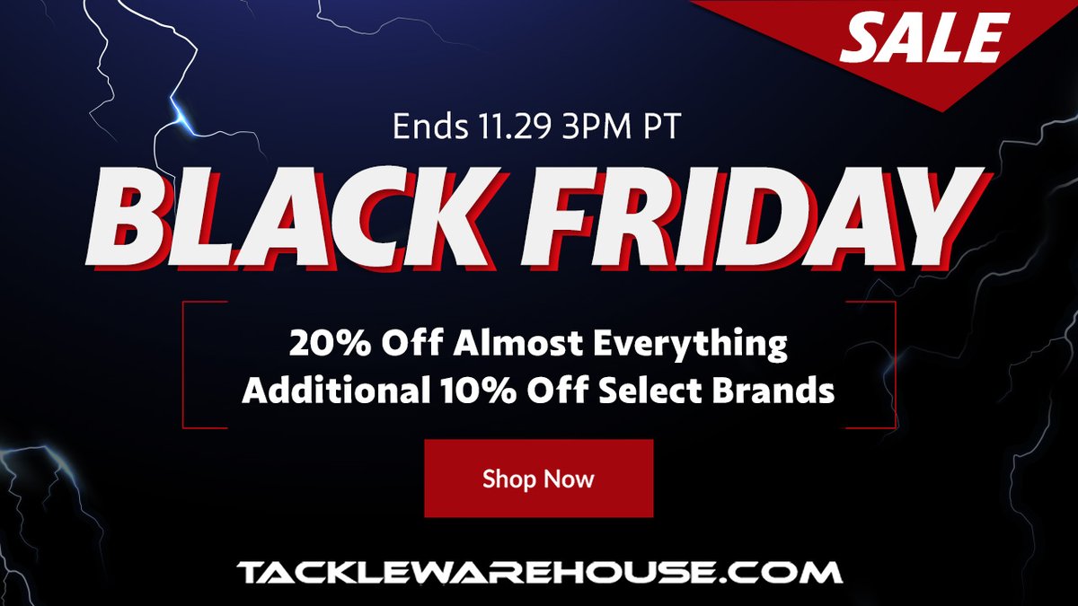 Only a few hours left to save at <a href="/TackleWarehouse/">Tackle Warehouse</a> : 

tacklewarehouse.com/blackfridaysal…