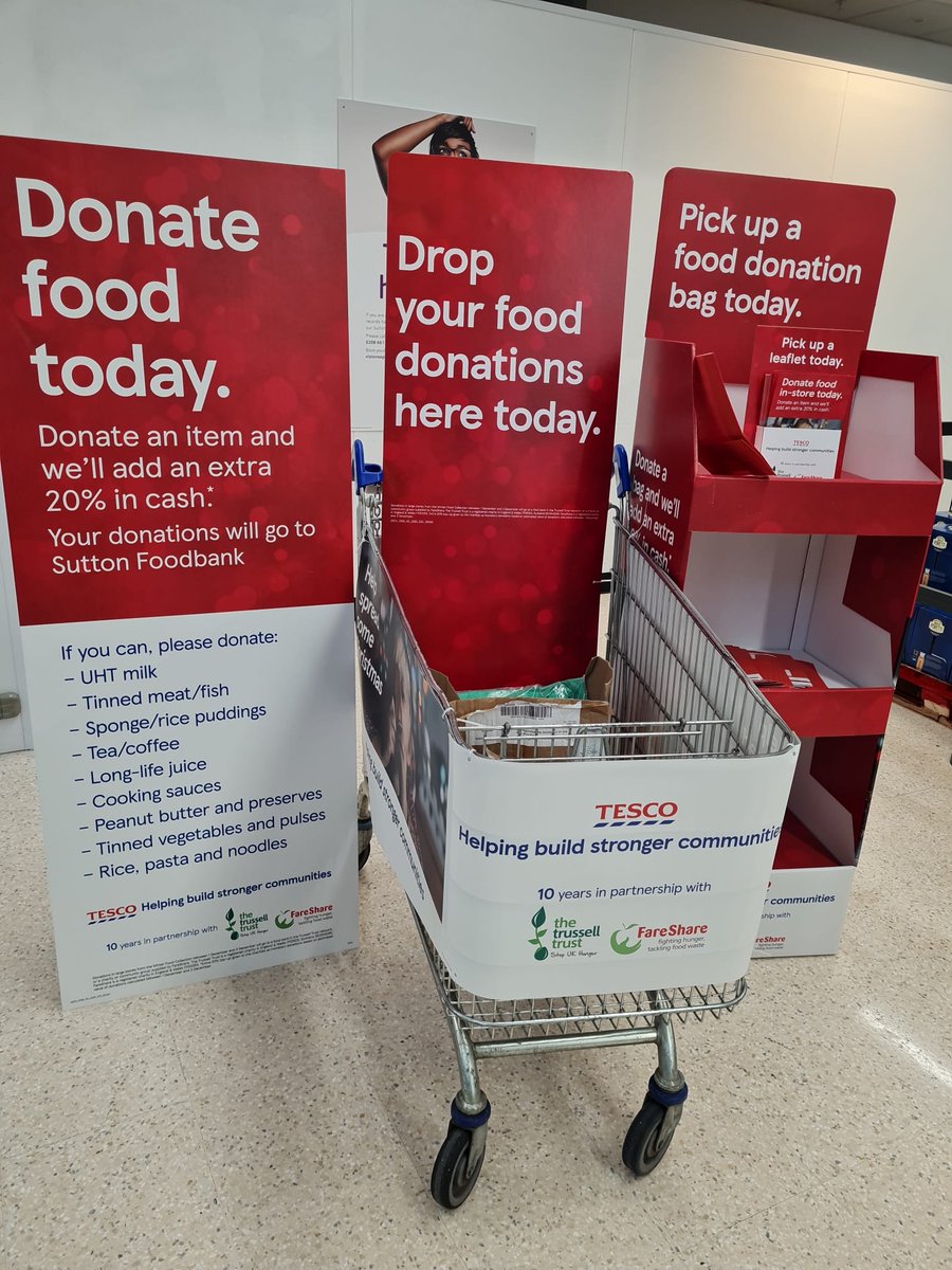 This Thursday 1st Dec to Saturday we are holding food collection <a href="/Tesco/">Tesco</a> sutton cheam extra store on A217
Please come &amp; support #everycanhelps @TrussellTrust <a href="/changesutton/">suttoncommunityworks</a>