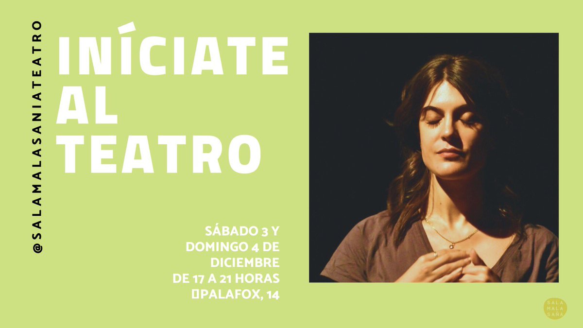 Este fin de semana no te pierdas nuestro taller de iniciación.

#salamalasania #teatromadridcentro #hazteatro #iniciacion #cursos #talleres