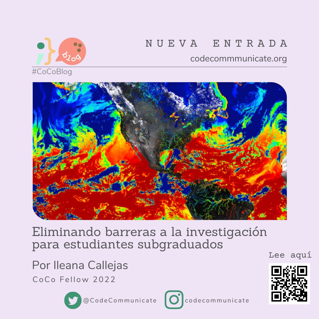 CodeCommunicate's tweet photo. El #CoCoBlog 5️⃣ está aquí: Eliminando barreras a la investigación para estudiantes subgraduados por @IleanaCalleja, #CoCoFellow2022. Descubre cómo integrar #geociencias y #educación: https://t.co/c4J3TTTjN9🤓. #versiónespañol #CommCi
Traducido: @gimoran & Editado: @rojo_vive https://t.co/C5tRJvw51Y