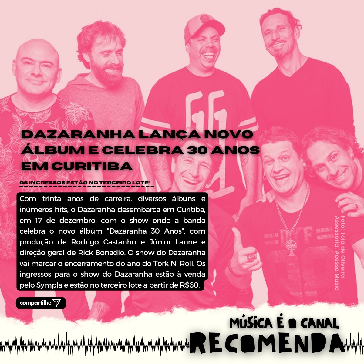 Alô Curitiba! <a href="/dazaranha/">Dazaranha Oficial</a> tá chegando em dezembro para encerrar os trabalhos do <a href="/RollTork/">Tork n Roll</a>. Já garantiu seu ingresso?