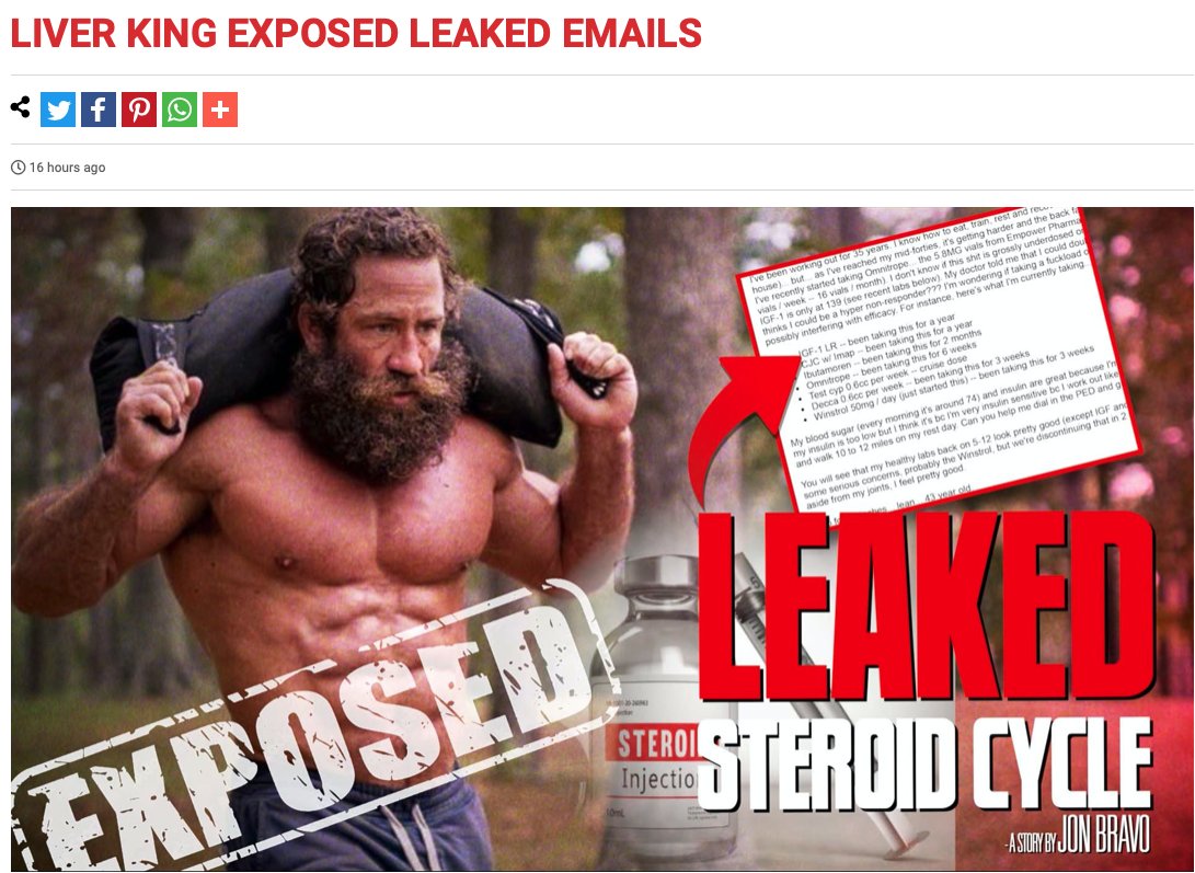 RDiMaggio69's tweet photo. LIVER KING EXPOSED LEAKED EMAILS
Read more here👇
👉https://t.co/zSNyAx1uey
#ironmag #ironmagazine #diet #fitnessnews #fitnessgossip #liverkingexposed #leakedemails #exposed #liverking https://t.co/Ah8v5StnaS