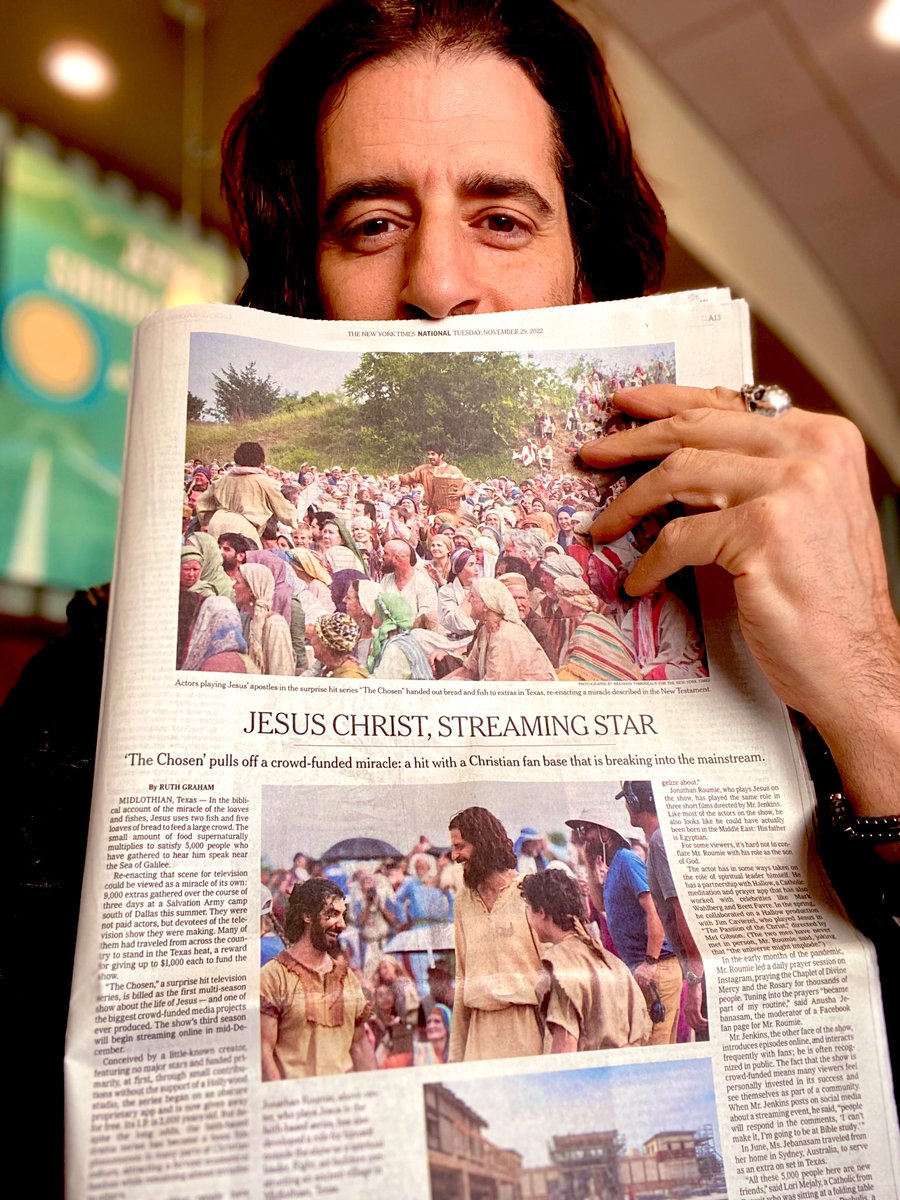 Jonathan (@jonathanroumie) on Twitter photo Thanks <a href="/nytimes/">The New York Times</a> (today’s) for featuring our growing series! Thank you FANS for all your ♥️ and 💪🏽 these last 4 years.
Re-elect #Jesus into the culture by supporting/sharing projects like ours that shine the light on who He was/Is. “FOUR MORE YEARS/SEASONS, 4 MORE…!”😁💪🏽🙏🏽♥️ Thanks <a href="/nytimes/">The New York Times</a> (today’s) for featuring our growing series! Thank you FANS for all your ♥️ and 💪🏽 these last 4 years.
Re-elect #Jesus into the culture by supporting/sharing projects like ours that shine the light on who He was/Is. “FOUR MORE YEARS/SEASONS, 4 MORE…!”😁💪🏽🙏🏽♥️