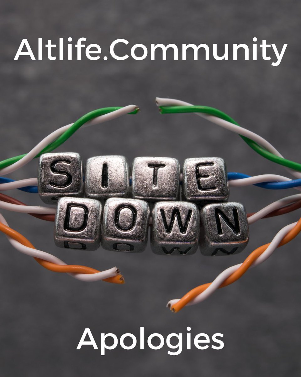 AltLife_Comm's tweet photo. https://t.co/HTN7eFlzK0 site is down and we are still working on restoring it as soon as possible.
Apologies for any in convenience.
#altlifecommunity #websitedown #itproblems https://t.co/1ZTMQo5GP9