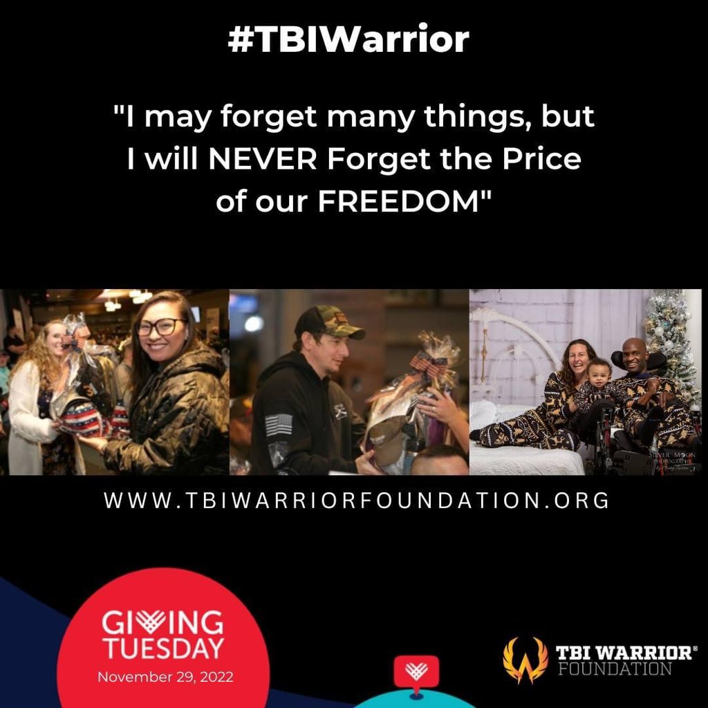 #GivingTuesday  is here and we are counting with your support. Give, share and engage your friends and family. Join our mission to improve the quality of life of people with #braininjury #TBI #disability 
Donate Today, tbiwarriorfoundation.org/donate
