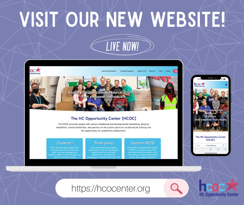 For this #GivingTuesday we're only asking for one thing... that you GIVE our new website a look! The new site has been created to reflect our new branding and name. hcocenter.org! #HCOC #DisabilityAwareness #WebsiteLaunch #CommunityEmployment #CommunityParticipation
