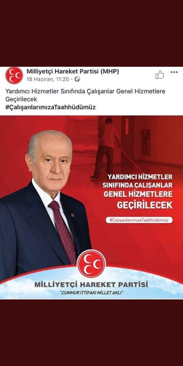 <a href="/MhpTbmmGrubu/">MHP TBMM Grubu #MHP</a> YHS liler verilen sözler tutulsun ister. 2018 seçim vaadleri yapılacakmı bilmek ister. YHS KALKMALI üst kadrolara dağıtılmalı üniversiteli çaycı doktoralı hizmetli olmamalı YHS KALKMALI #TorbaYasadaYHS <a href="/YardHizPlatform/">Yardımcı Hizmetler Sınıfı Platformu</a> #YHSKALDIRILSIN