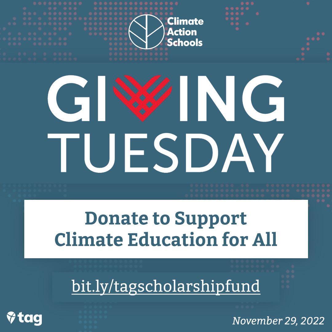 tejan_bundu0's tweet photo. Taking action for the planet isn't always easy. Still TAG supports climate education for all!
On #GivingTuesday2022 we're proud to launch our new TAG Scholarship Fund
Support & share: ❤️https://t.co/LGt0i5liIr…❤️
Donations support global climate action schools #ClimateActionEd https://t.co/1a8xz7Ae6v
