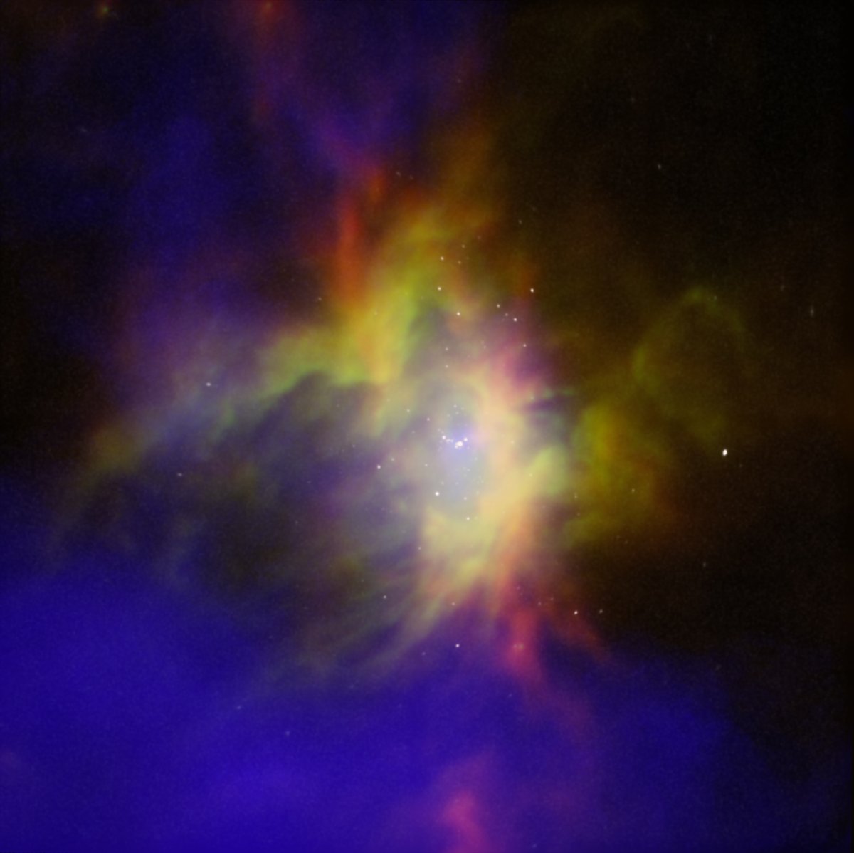 Regulators, mount up! 🌟

Data from @ChandraXray and <a href="/SOFIAtelescope/">SOFIA Telescope</a> reveal a star cluster that regulates itself—allowing only a limited set of stars to grow before expelling most of the gas from the system. This process likely slows new star creation: go.nasa.gov/3Vz1GRg