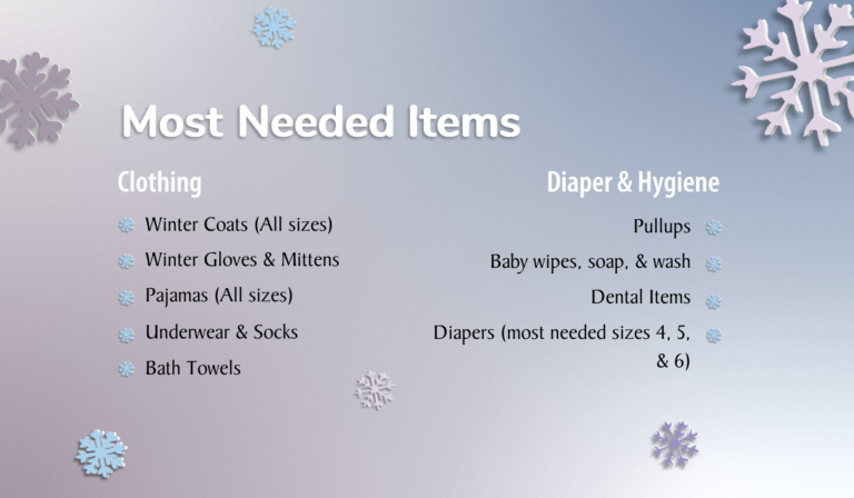 During Nov. and Dec. @WestSideBabySEA is collecting some of their most needed items for the season! westsidebaby.org/joy/