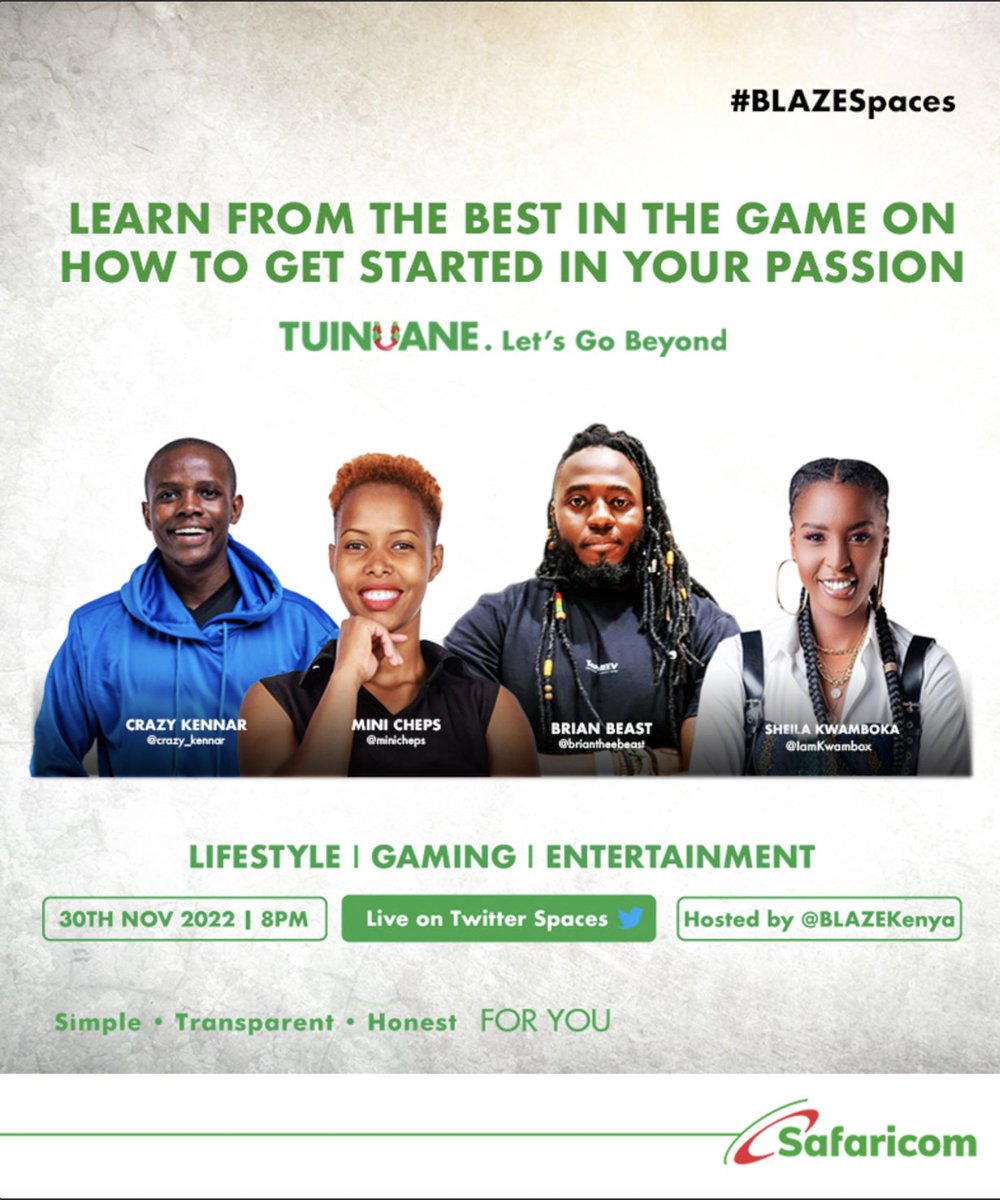 latry37's tweet photo. new Blaze Bundle Service became effective on 18.11.22 . what remains is u to register
To subscribe, dial *544# &amp;  select your preferred bundle option.
Sign up to the Blaze Tariff today and Join the Twitter space tomorrow, 30th November 2022 at 8 PM
@SafaricomPLC  #BlazeSpaces https://t.co/tv9qe7Hj4t