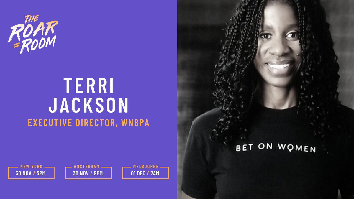 WorldPlayersWPA's tweet photo. Executive Director of the @TheWNBPA Terri Jackson joins tomorrow's #RoarRoom to talk about opportunities for collective action, organising &amp; revolutionising sport now + in the future✊

Affiliates &amp; member union staff: Make sure to reach out to #WorldPlayers to register🙌 https://t.co/Wwq2tjzMDG
