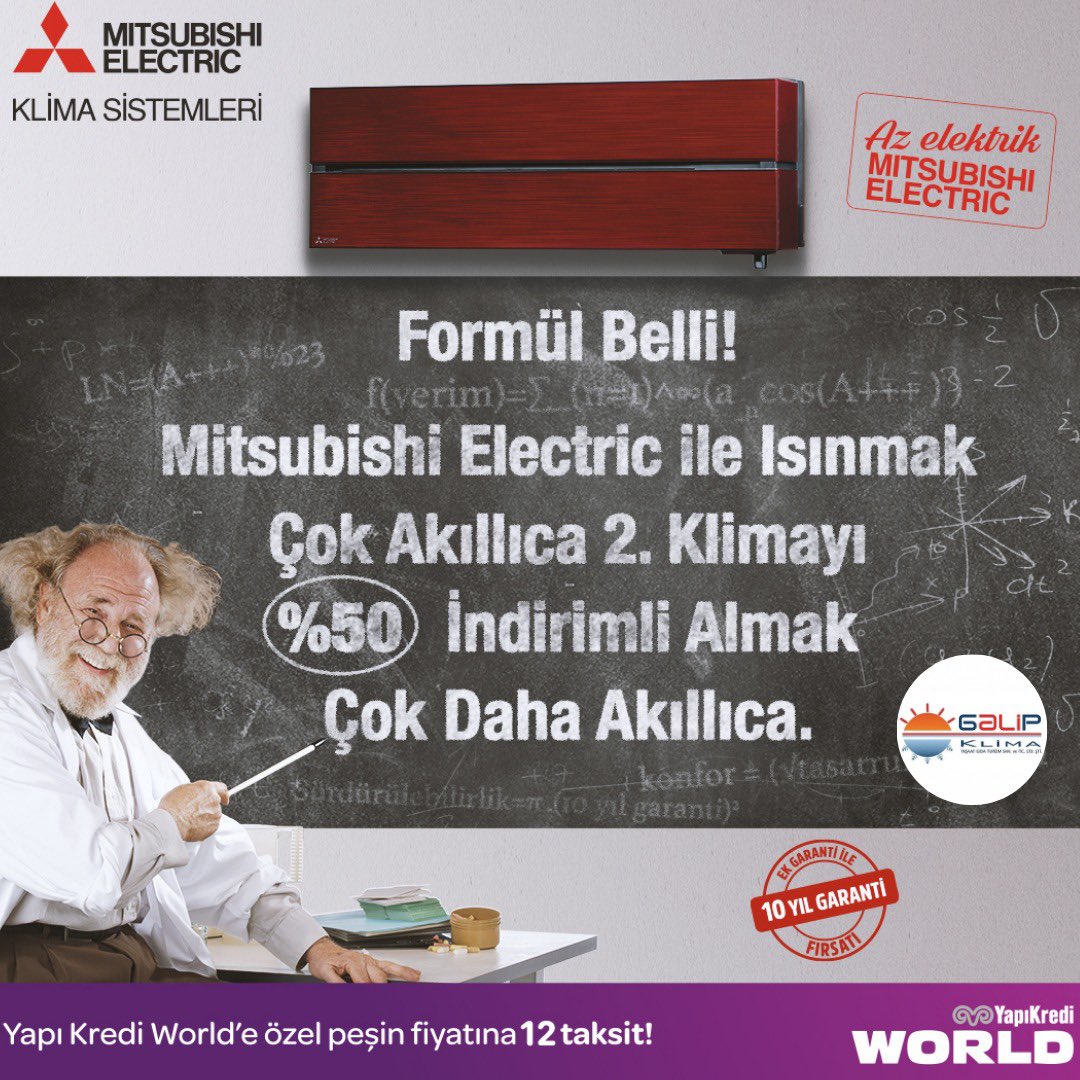 Formül Belli! Mitsubishi Electric ile Isınmak Çok Akıllıca 2. Klimayı %50 İndirimli Almak Çok Daha Akıllıca!
#AzElektrikMitsubishiElectric #enerji #klima #konfor #airconditioner #comfort #tasarruf #teknoloji #technology #performans #spring #ilkbahar #highperformance #tasarım
