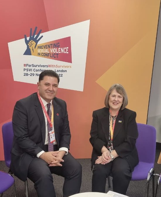 KRG_Coordinator's tweet photo. Met with Ms Fiona Bruce, MP and the British PM's Envoy to religious freedoms on the sidelines of #PSVISummit. We highlighted the unparalleled calibre of coexistence in the Kurdistan Region which has the potential to inspire. Possible routes of collaboration were brought to light. https://t.co/YwoG28DtbE