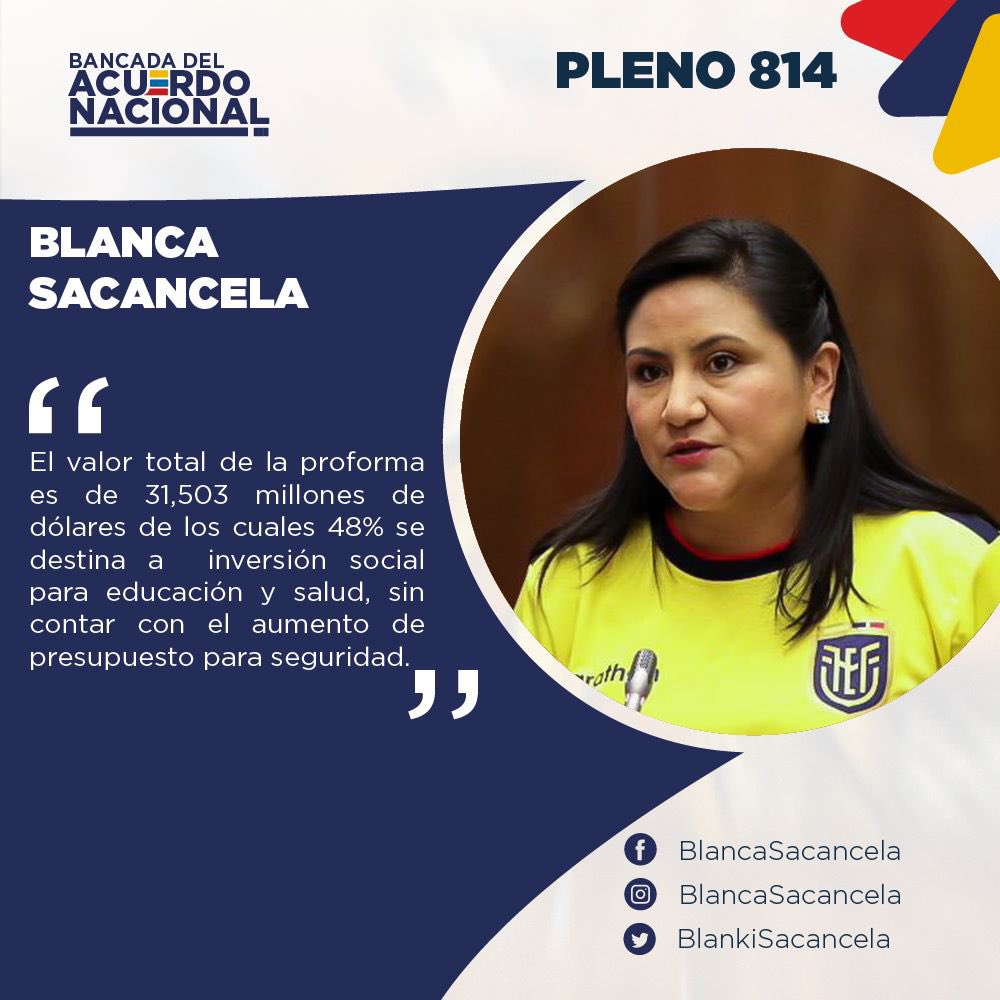 BancadaEcuador's tweet photo. •@BlankiSacancela recuerda que el Gobierno recibió un país con 7% de déficit y el 2021 se cerró con 1,49%. Además, menciona que las observaciones del informe de la #Proforma2023 se estableció el precio del barril de petróleo en $65 siendo conservador por su variabilidad. https://t.co/5Yg7EPcMje