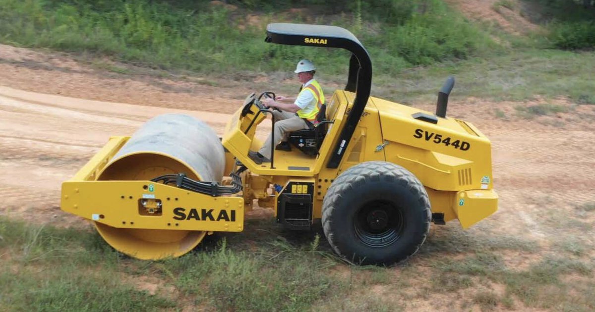 Finish your compaction jobs faster than ever with the Sakai SV544 single drum roller. It lets you reach your target density in fewer passes thanks to manual speed and vibration control. #sakai #sakairoller #compaction #soilcompaction