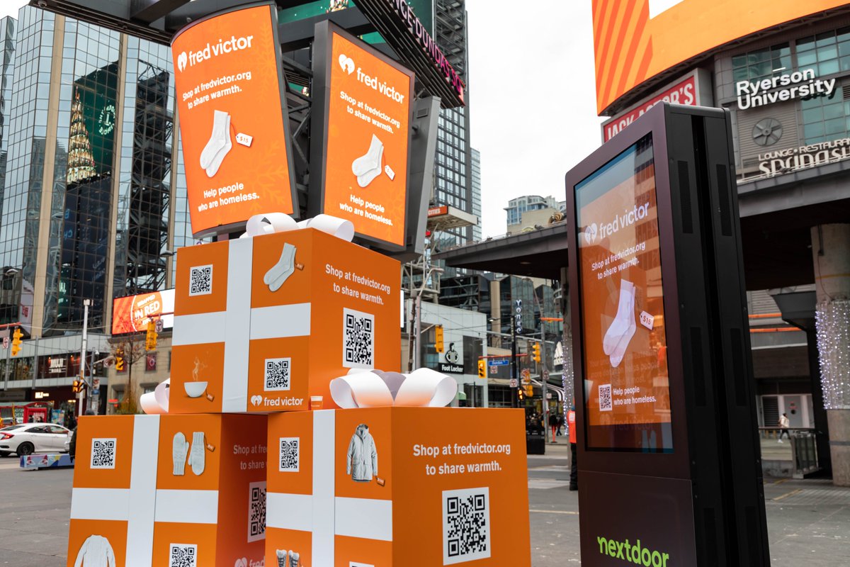 Don't miss our live campaign at Yonge &amp; Dundas Square this #GivingTuesday - Fred Victor is an amazing charity that we are so grateful to be working with! 🧡
