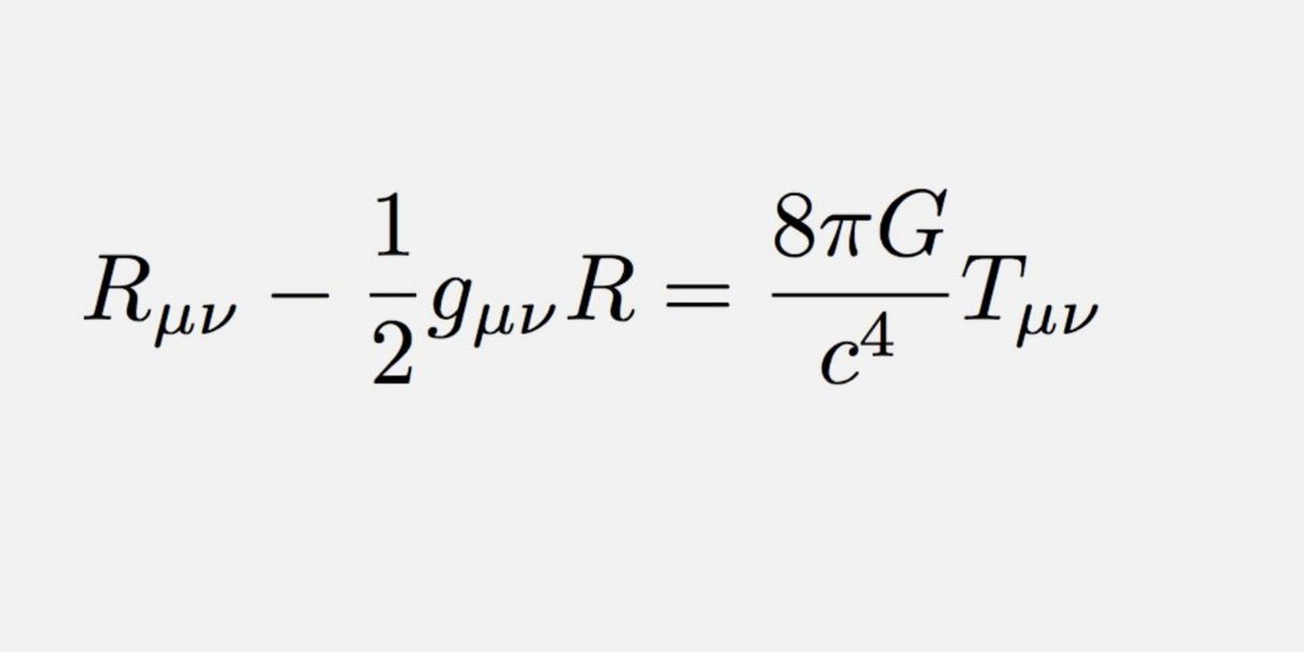 bgreene's tweet photo. This week in 1915: Albert Einstein completes the general theory of relativity, giving us one of the most beautiful equations ever conceived (LHS describes the curvature of spacetime, RHS describes the matter and energy in spacetime). https://t.co/NyNSYZ2spy