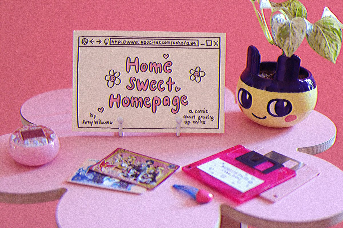 ✿ home sweet homepage ✿, a comic about growing up online! 

now available as a ✿ printed zine ✿ in my shop 
shop.bubblesort.io/products/home-…

or free to read as a ✿ digital interactive comic ✿
sailorhg.com/home_sweet_hom…