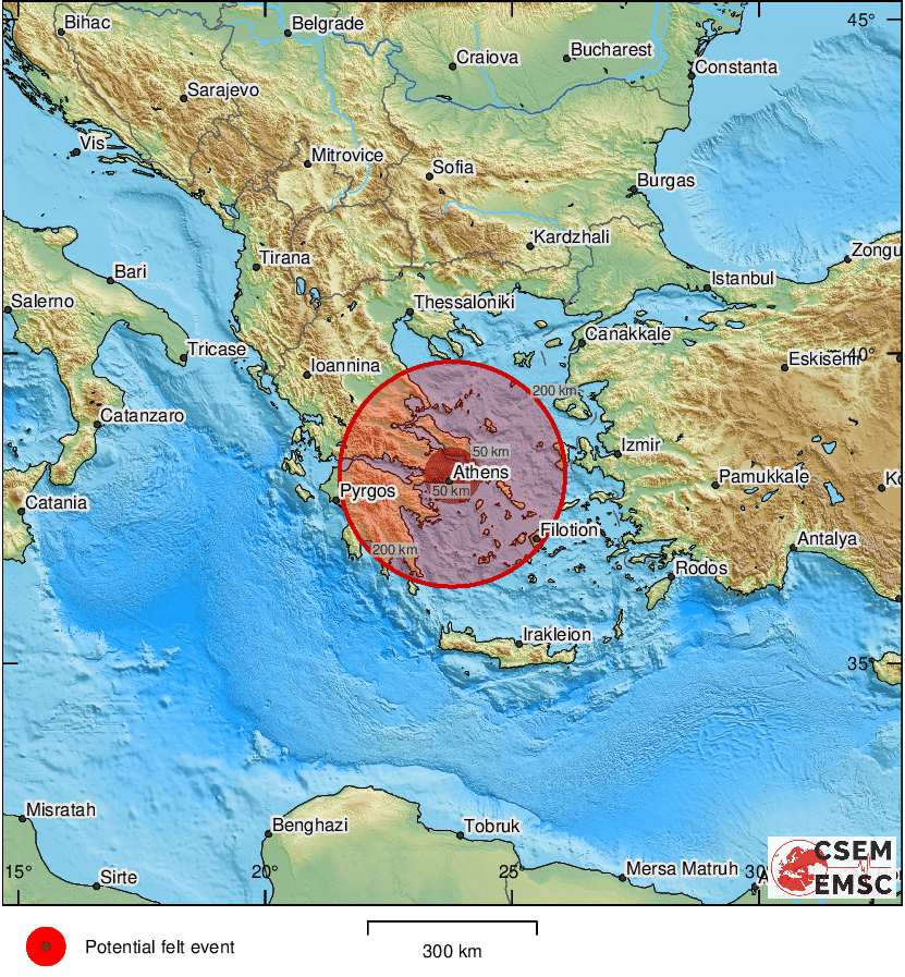 LastQuake's tweet photo. #Earthquake (#σεισμός) possibly felt 17 sec ago in #Greece. Felt it? Tell us via:
📱https://t.co/LBaVNedgF9
🌐https://t.co/AXvOM7I4Th
🖥https://t.co/wPtMW5ND1t
⚠ Automatic crowdsourced detection, not seismically verified yet. More info soon! https://t.co/8HxkOnIiFg