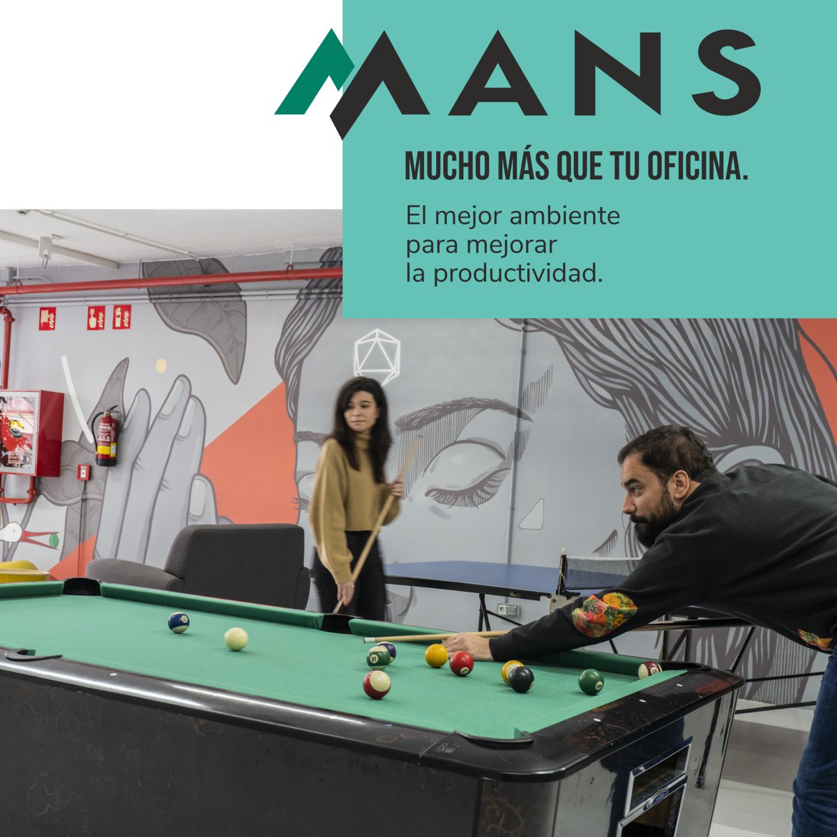 🏋☕🏓 Gimnasio, cafetería, comedor y sala de juegos para crear un ambiente único en el que desarrollar tu actividad. MANS lo tiene todo en un centro de trabajo.

Visítanos y descubre el mejor entorno para aumentar la productividad de tu equipo/empresa! 👉 manspaideia.com