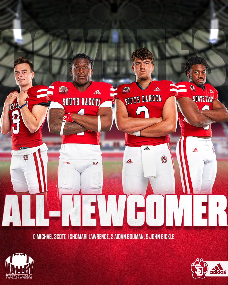 Coyotes have a league-high four on the Valley's All-Newcomer Team!

📰: yote.us/3ENivRJ

#WeAreSouthDakota x #GoYotes🐾