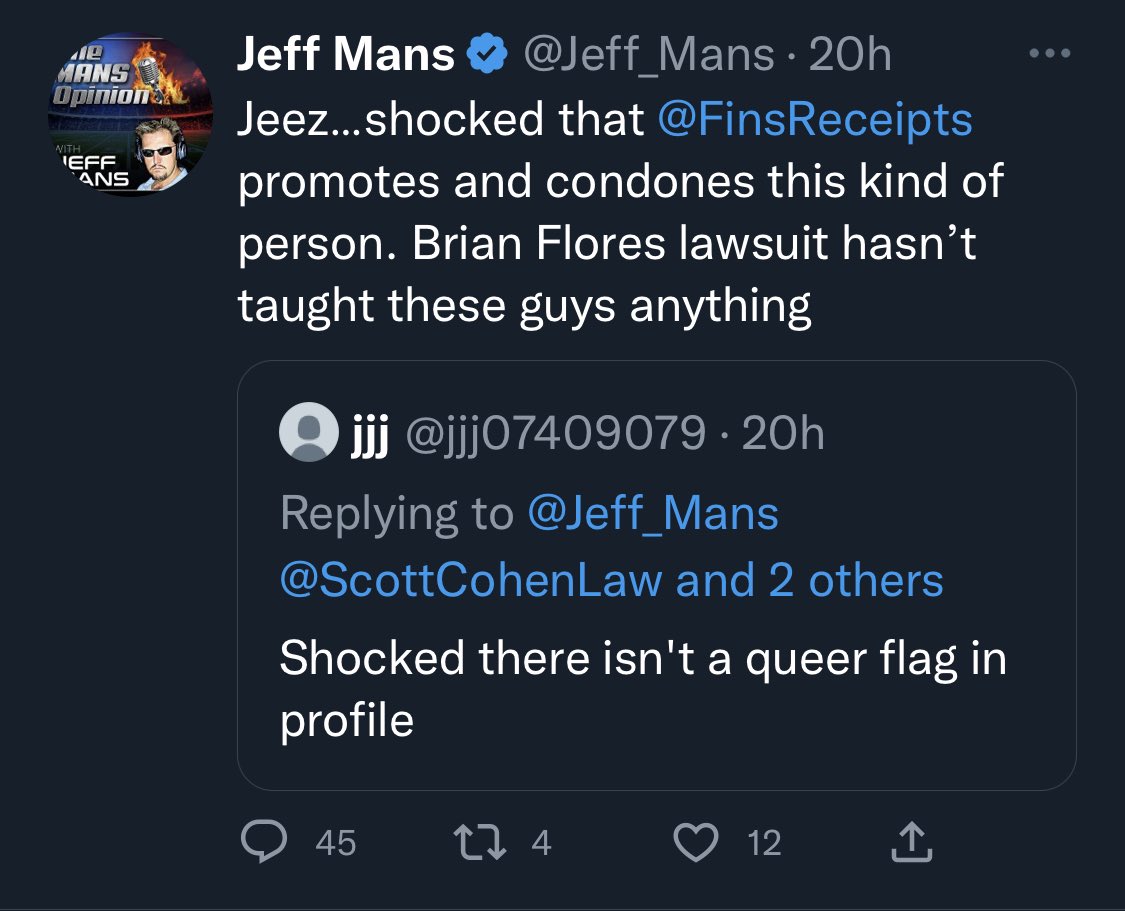 Dolphins receipts on twitter crazy how jeff mans is still trying to