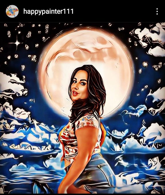 I always get such a kick out of fan art! I'm loving my booty squat in front of a big full moon!  @ happypainter111<a href="/tag/mvsales"class="tags"><span>#mvsales</span></a>
