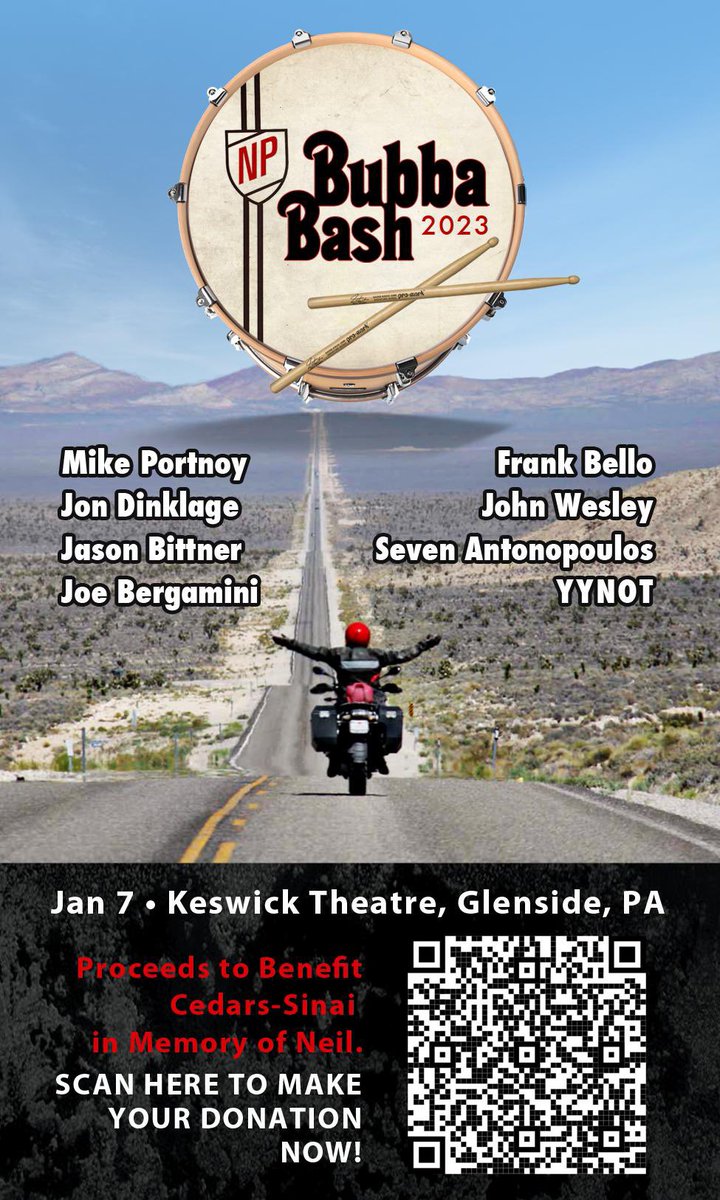 Mike Portnoy 🤘 (@mikeportnoy) on Twitter photo My next live appearance (and 1st of 2023) will be on Jan 7th at the Keswick Theater in Glenside PA paying tribute to my hero & friend on the 3rd anniversary of his passing. Honored to be a part of this! 🙏 #RIPNeilPeart #BubbaBash2023 <a href="/rushtheband/">Rush</a> <a href="/neilpeartnews/">Neil Peart News</a> <a href="/Praetorianx1/">WestSideBeemerBoyz</a> My next live appearance (and 1st of 2023) will be on Jan 7th at the Keswick Theater in Glenside PA paying tribute to my hero & friend on the 3rd anniversary of his passing. Honored to be a part of this! 🙏 #RIPNeilPeart #BubbaBash2023 <a href="/rushtheband/">Rush</a> <a href="/neilpeartnews/">Neil Peart News</a> <a href="/Praetorianx1/">WestSideBeemerBoyz</a>