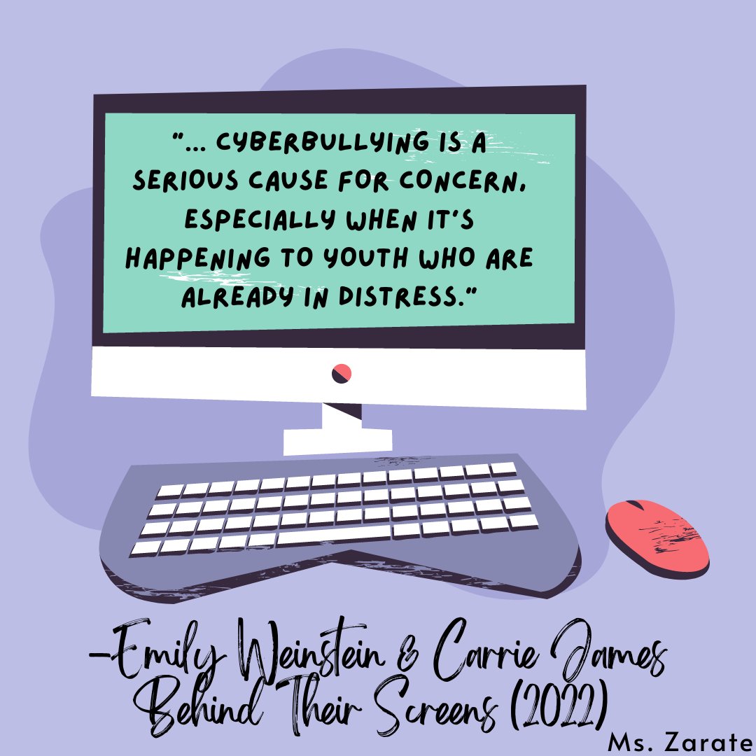 YZfall24's tweet photo. Addressing the issue of cyberbullying in classrooms can help students become aware of how to correctly use digital apps to stop continue the cycle of cyberbullying!

https://t.co/UmAlTKozlp Visit for more info.
#inspire #csumbls350 #cyberbullying #adults #teenagers https://t.co/gH5rHqrLZk