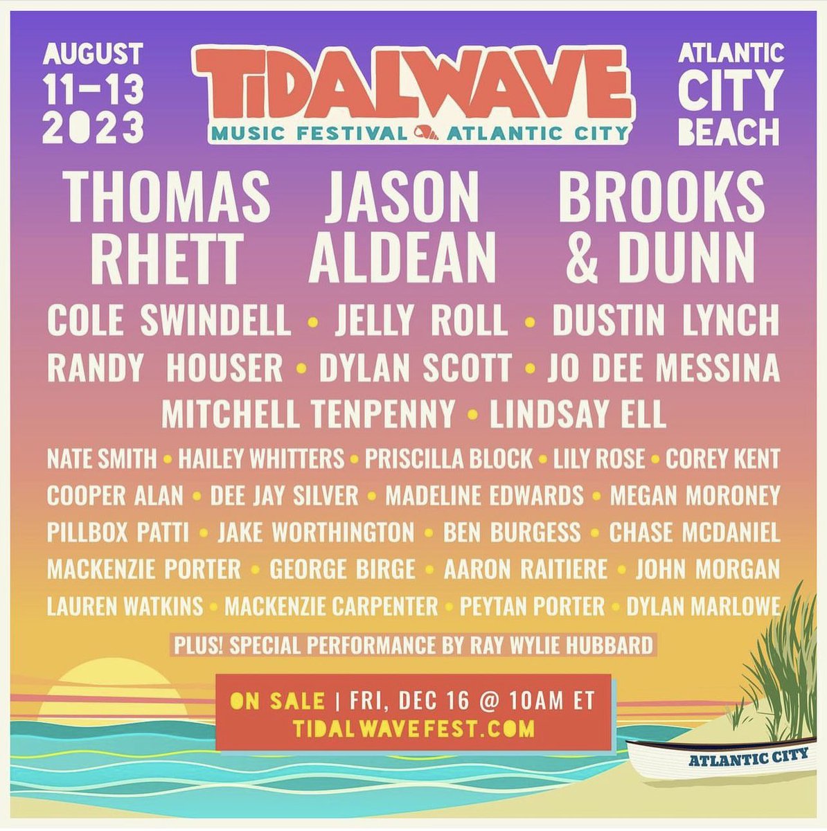 See y’all at @TidalWaveFest. Tickets + info: Tidalwavefest.com