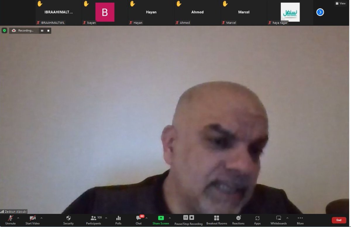tastakelorg's tweet photo. Tuesday 11/29/2022, #TASTAKEL held a zoom dialogue session with Dr. Zaidoun Al-Zoubi, PhD and reknown researcher in governance and local administration to discuss "Decentralization as a way out for the Syrian Intractability". https://t.co/CMO7LMS60f