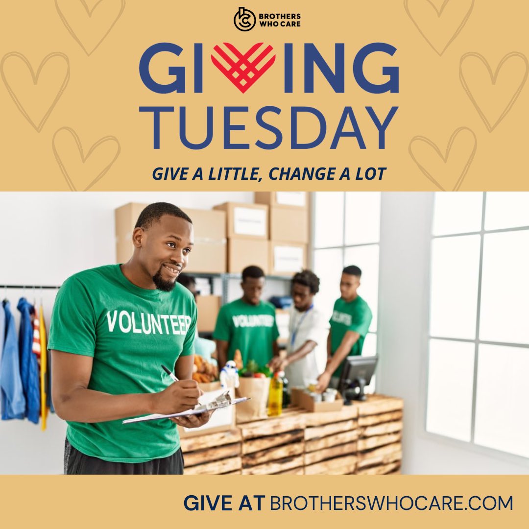 When you give a little, it can change a lot.💙 Give back today at brotherswhocare.com #GivingTuesday #BrothersWhoCare #BlackMen #GiveBack #Donate