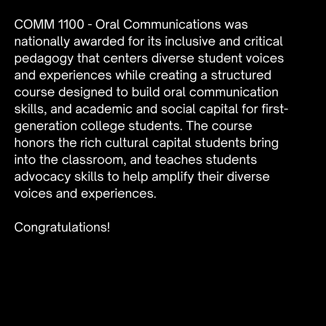calstatelaAL's tweet image. Congratulations to @calstatelacomm, and Directors Dr. Kristina Ruiz-Mesa and Julie Matos in receiving The Program of Distinction Award from @NatComm with regards to the superb COMM 1100, Oral Communication course program at @calstatela #COMMROCKS