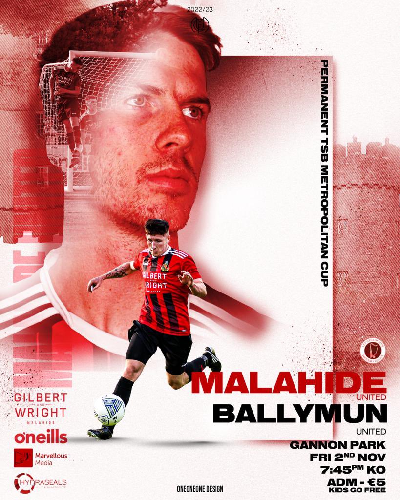 Friday night sees us welcome <a href="/TheMun244/">Ballymun Utd FC</a> to Gannon Park for a Metropolitan Cup game. Kick off 7.45pm and all support would be appreciated 🔴⚫️ #malahideunited #muafc #gannonpark #metrocup #lsl #lsllivescore