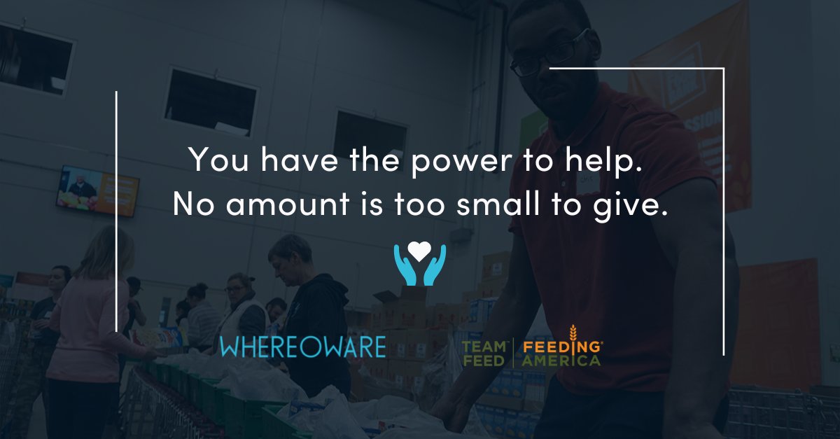 Tis the season for giving and Whereoware is happy to support and donate to Feeding America in efforts to fight hunger in our country. 

It’s easy to contribute, donations accepted through December 16th: buff.ly/3U5kuHk

#GivingTuesday #FeedingAmerica