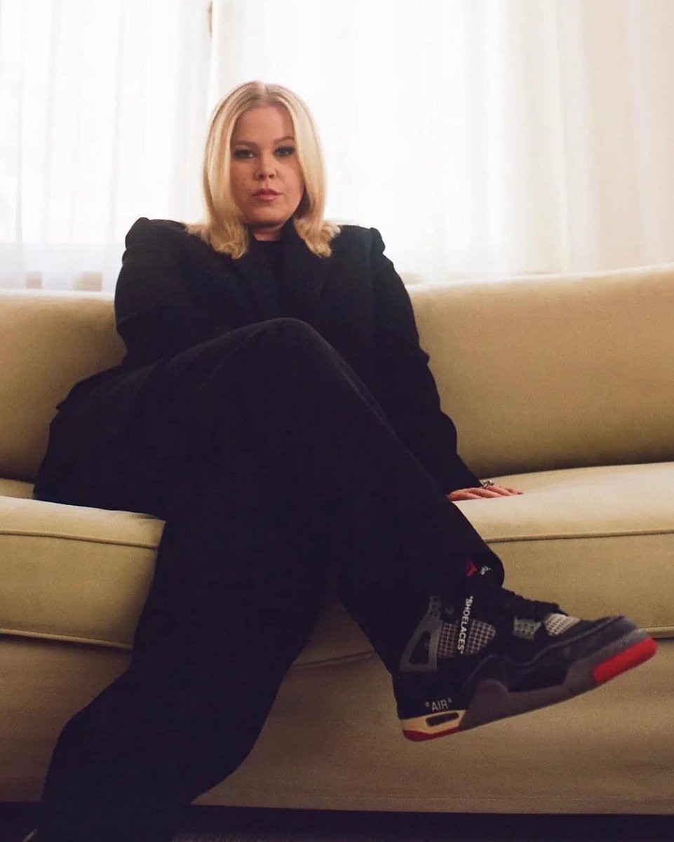 nicekicks's tweet photo. Shannon Abloh, Virgil Abloh’s wife, wore the unreleased “Bred” Off-White x Air Jordan 4s during her @nytimes feature 🕊️ https://t.co/dUKwDy2qYX