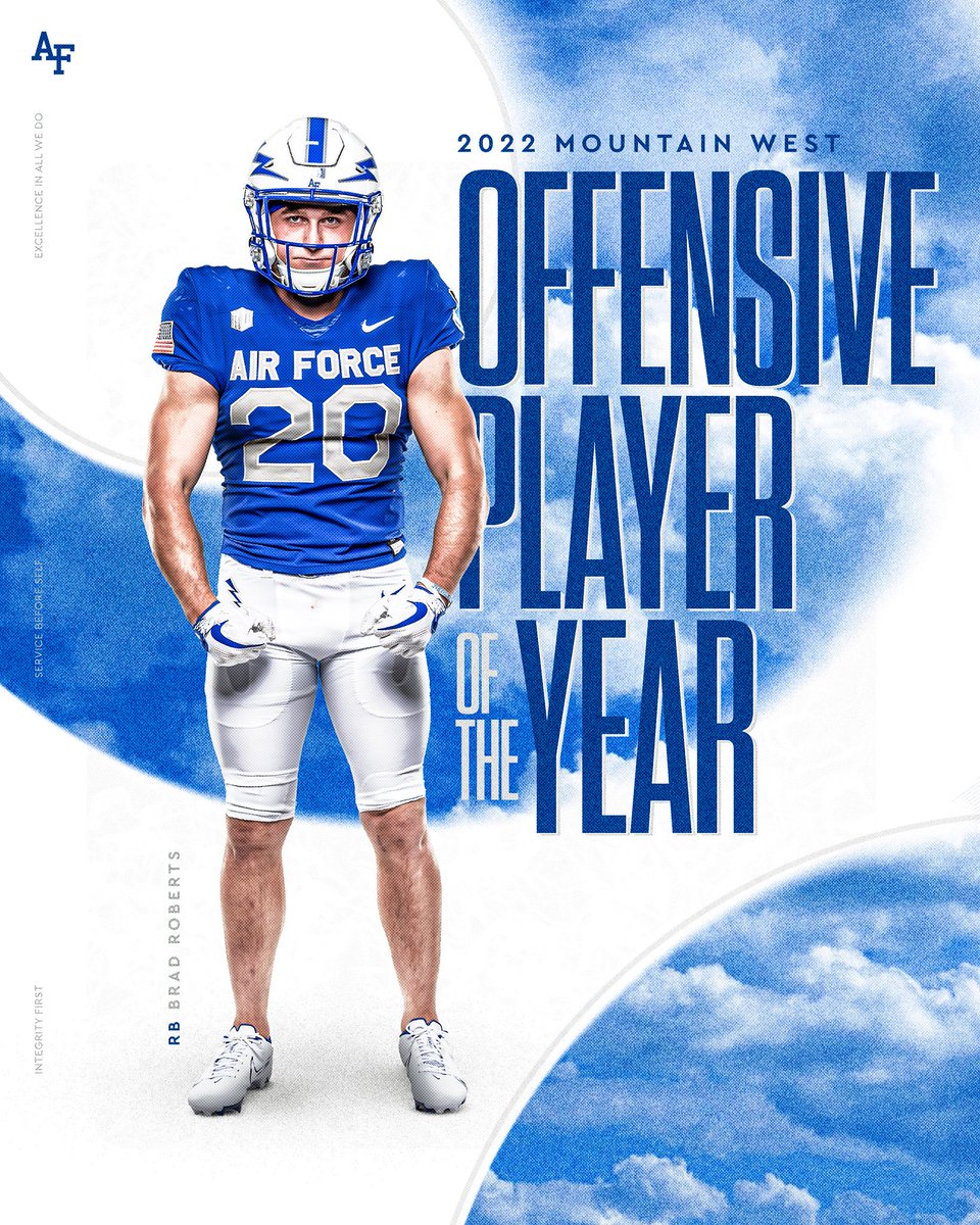 Congrats to ⁦@AF_Football⁩ ⁦@Brad27_27⁩ on being named ⁦@MountainWest⁩ Conference Offensive Player of the Year! So deserving and great tribute to his teammates.