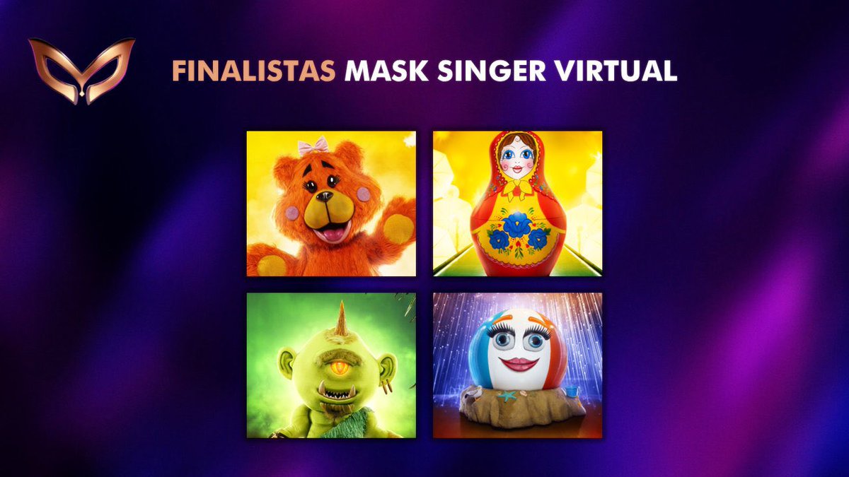 MaskSingerVirtu's tweet photo. 📅 Mañana miércoles 30 a las 22H GRAN FINAL de Mask Singer Virtual. 

¿Qué máscara se hará con la victoria? Y más importante aún, qué tuiteros se encuentran detrás de las finalistas?  🎭 https://t.co/GZQa1epC2J