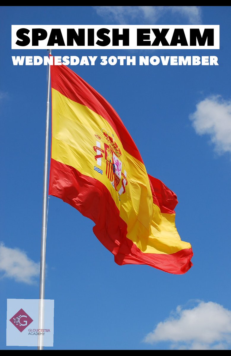 GAclassof_2023's tweet photo. Good luck to all of our year 11 students who have their Spanish Exam tomorrow. 🇪🇸

See you nice and early for prep at 8am. 
"buena suerte!" 🌟
@GloucsAcademy @GreenshawTrust https://t.co/MWssjBrPTd